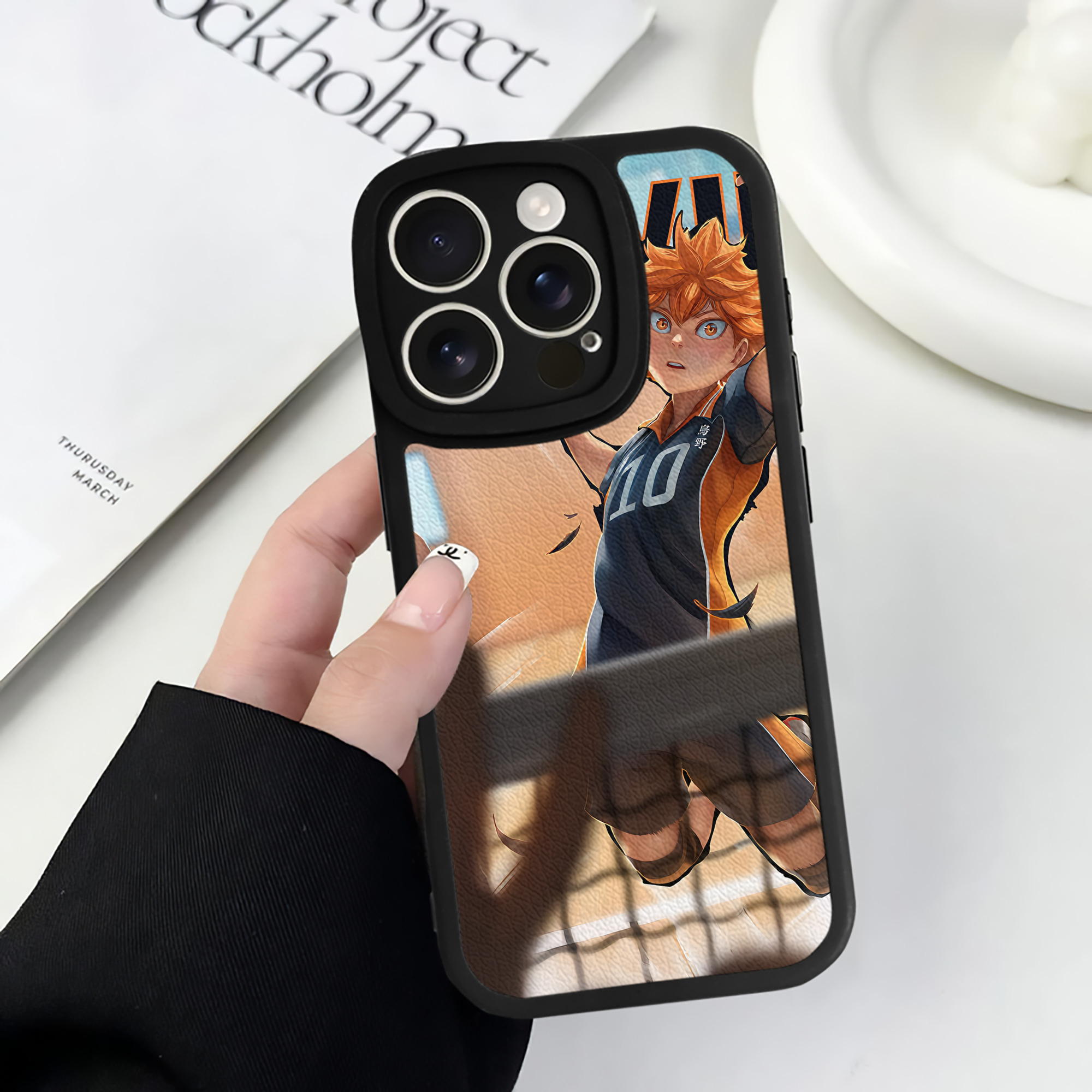 （画像用） ハイキュー!! Haikyu!! 【iPhone 16シリーズ対応】シリコンスマホケース（レザー調） 材質：シリコン